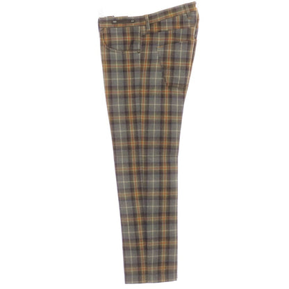 【中古】ピーティーゼロウーノ PT01 CROSSBREAD ウール チェック カジュアルスラックスパンツ グレーxオレンジ【 44 】【 状態ランクC 】【 メンズ 】