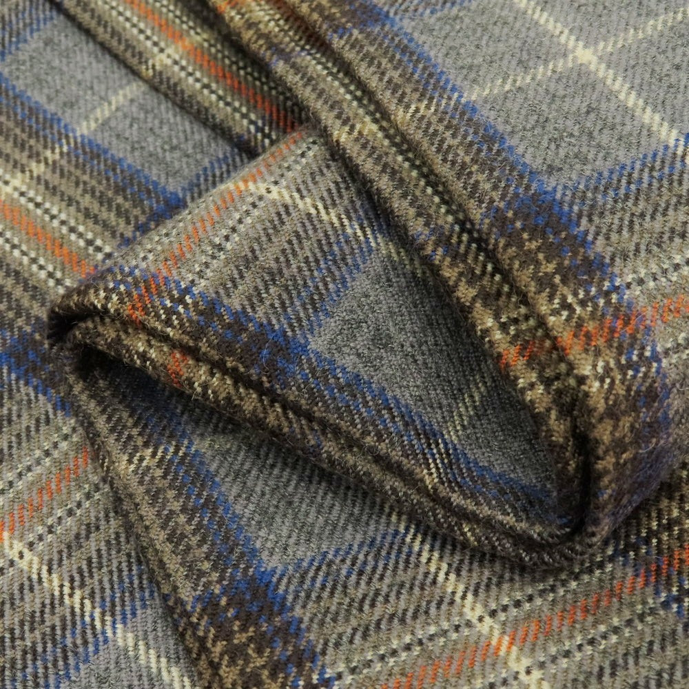 【中古】ピーティーゼロウーノ PT01 CROSSBREAD ウール チェック カジュアルスラックスパンツ グレーxオレンジ【 44 】【 状態ランクC 】【 メンズ 】