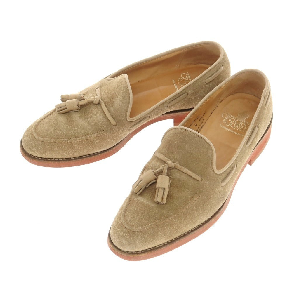 【中古】クロケットアンドジョーンズ CROCKETT&amp;JONES BECKENHAM スエード タッセルローファー ベージュ【 6D 】【 状態ランクC 】【 メンズ 】