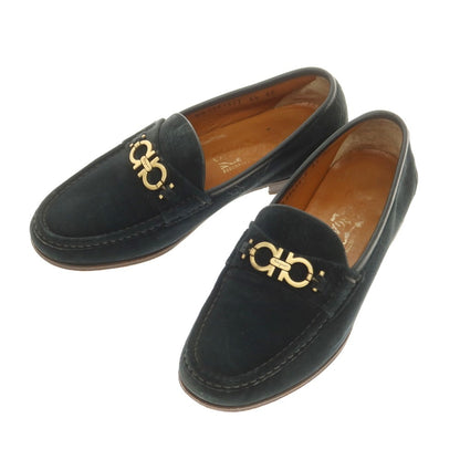 [Used] Salvatore Ferragamo Suede Bit Loafers Navy [6 1/2EE] [Condition Rank B] [Men&