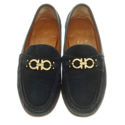 [Used] Salvatore Ferragamo Suede Bit Loafers Navy [6 1/2EE] [Condition Rank B] [Men&