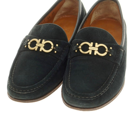 [Used] Salvatore Ferragamo Suede Bit Loafers Navy [6 1/2EE] [Condition Rank B] [Men&