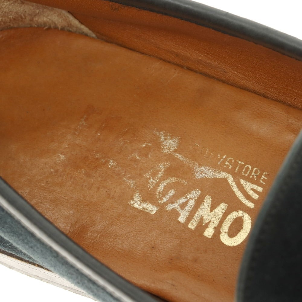 [Used] Salvatore Ferragamo Suede Bit Loafers Navy [6 1/2EE] [Condition Rank B] [Men&