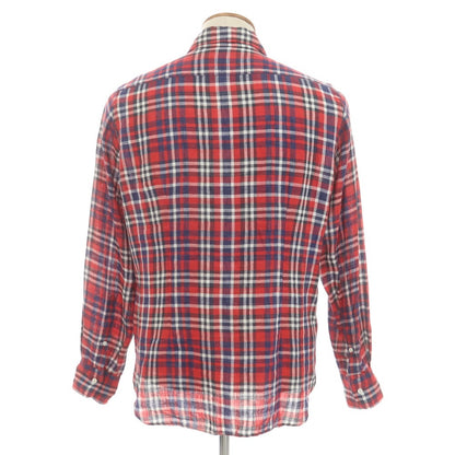 [Used] TRENTA OTTO Linen Check Casual Shirt Red x Navy [M] [Condition Rank B] [Men&