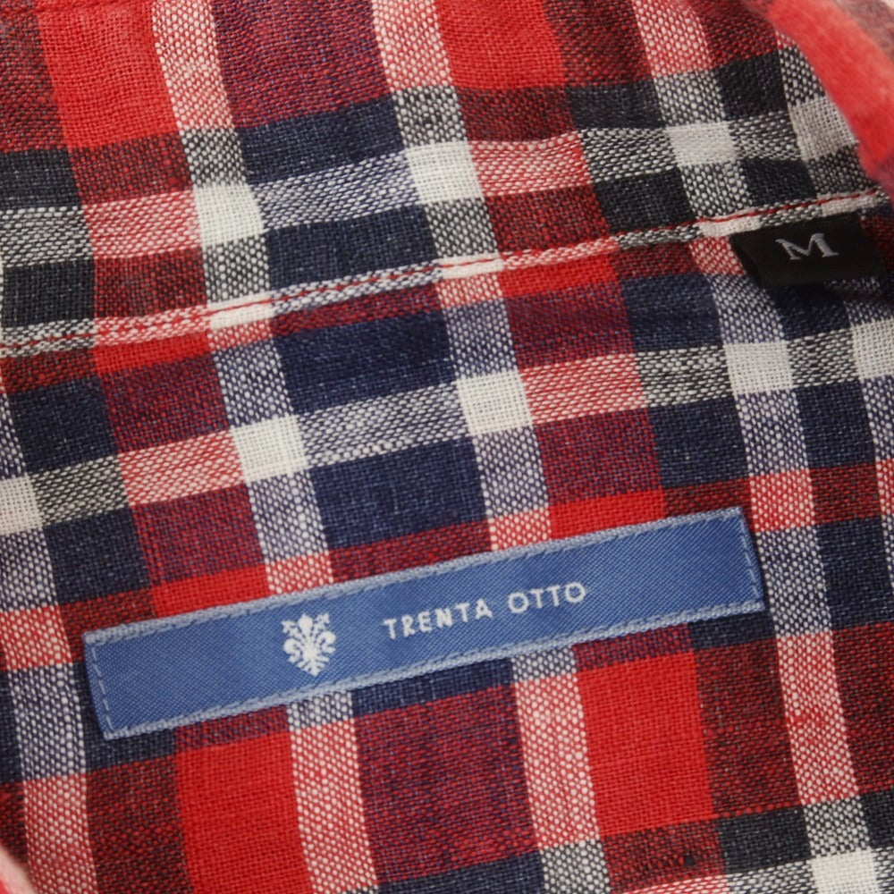 [Used] TRENTA OTTO Linen Check Casual Shirt Red x Navy [M] [Condition Rank B] [Men&