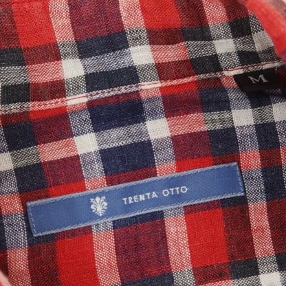 [Used] TRENTA OTTO Linen Check Casual Shirt Red x Navy [M] [Condition Rank B] [Men&