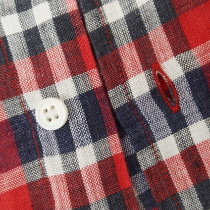 [Used] TRENTA OTTO Linen Check Casual Shirt Red x Navy [M] [Condition Rank B] [Men&