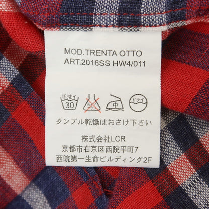 [Used] TRENTA OTTO Linen Check Casual Shirt Red x Navy [M] [Condition Rank B] [Men&