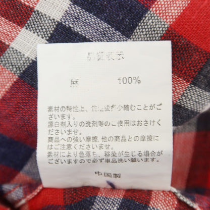 [Used] TRENTA OTTO Linen Check Casual Shirt Red x Navy [M] [Condition Rank B] [Men&