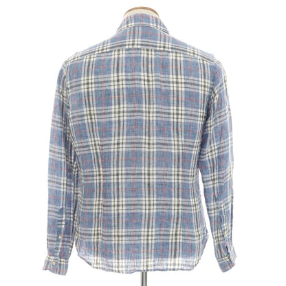 [Used] Mastai Ferretti MASTAIFERRETTI Linen Check Casual Shirt Blue Gray x White [39] [Condition Rank B] [Men&