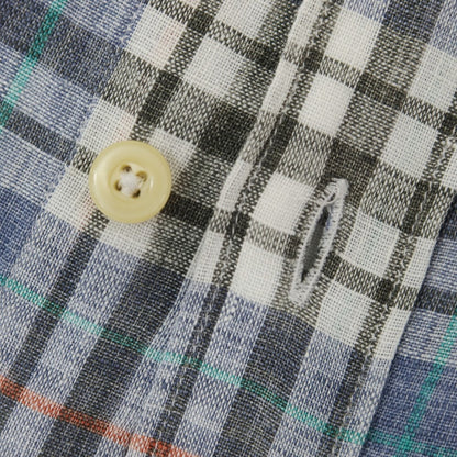[Used] Mastai Ferretti MASTAIFERRETTI Linen Check Casual Shirt Blue Gray x White [39] [Condition Rank B] [Men&