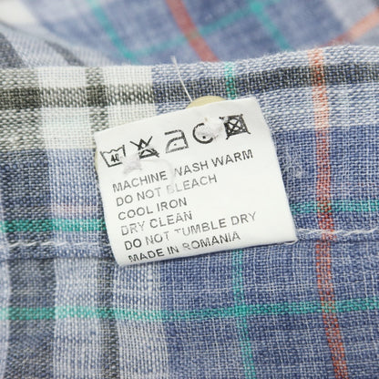 [Used] Mastai Ferretti MASTAIFERRETTI Linen Check Casual Shirt Blue Gray x White [39] [Condition Rank B] [Men&