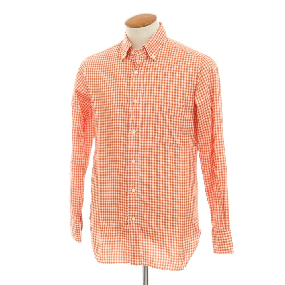 [Used] HITOYOSHI Cotton Check BD Shirt Orange x White [M] [Condition Rank B] [Men&