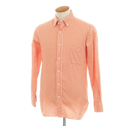 [Used] HITOYOSHI Cotton Check BD Shirt Orange x White [M] [Condition Rank B] [Men&