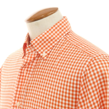 [Used] HITOYOSHI Cotton Check BD Shirt Orange x White [M] [Condition Rank B] [Men&