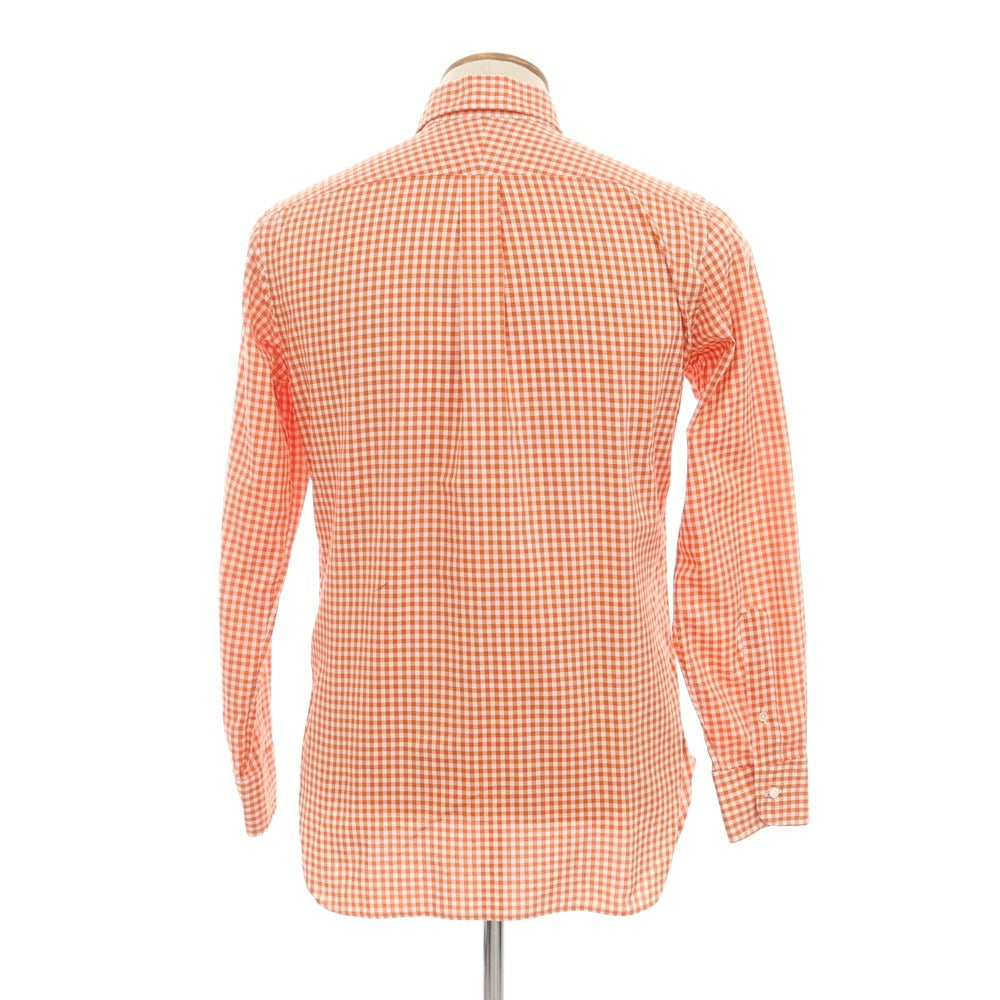 [Used] HITOYOSHI Cotton Check BD Shirt Orange x White [M] [Condition Rank B] [Men&