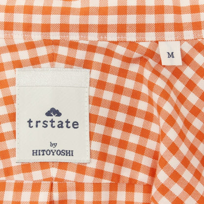 [Used] HITOYOSHI Cotton Check BD Shirt Orange x White [M] [Condition Rank B] [Men&