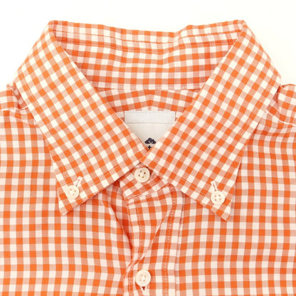 [Used] HITOYOSHI Cotton Check BD Shirt Orange x White [M] [Condition Rank B] [Men&