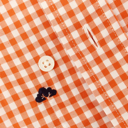 [Used] HITOYOSHI Cotton Check BD Shirt Orange x White [M] [Condition Rank B] [Men&