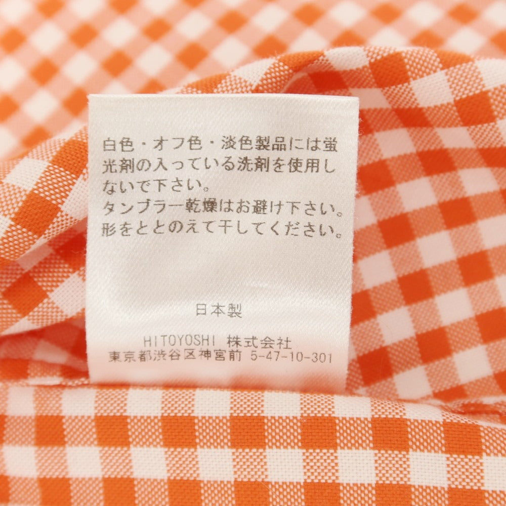 [Used] HITOYOSHI Cotton Check BD Shirt Orange x White [M] [Condition Rank B] [Men&