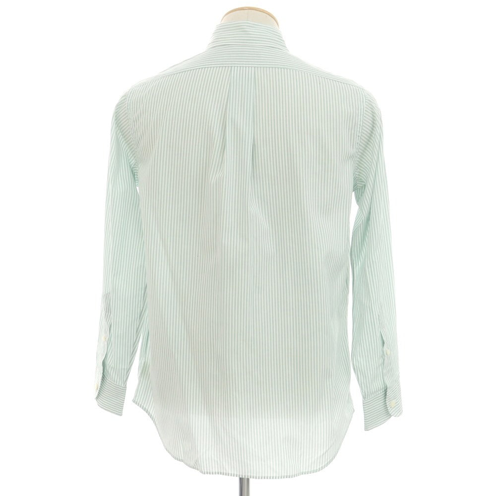 【中古】インディビジュアライズドシャツ INDIVIDUALIZED SHIRTS コットン ストライプ BDシャツ ライトグリーンxホワイト【 表記なし（S位） 】【 状態ランクB 】【 メンズ 】 [DPD]