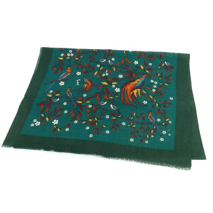 【中古】ドレイクス DRAKES ウール プリント ストール グリーン【 状態ランクA 】【 メンズ 】