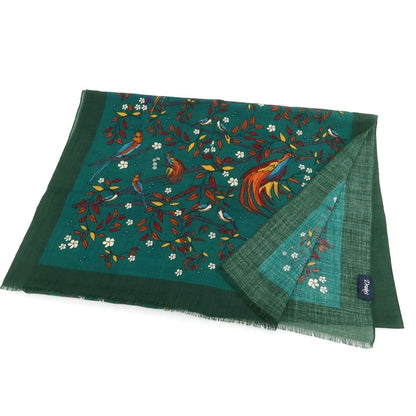 【中古】ドレイクス DRAKES ウール プリント ストール グリーン【 状態ランクA 】【 メンズ 】