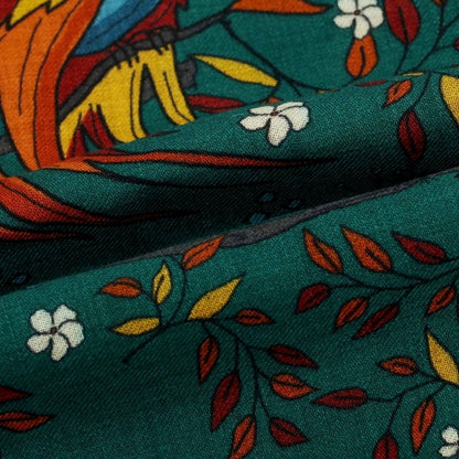 【中古】ドレイクス DRAKES ウール プリント ストール グリーン【 状態ランクA 】【 メンズ 】