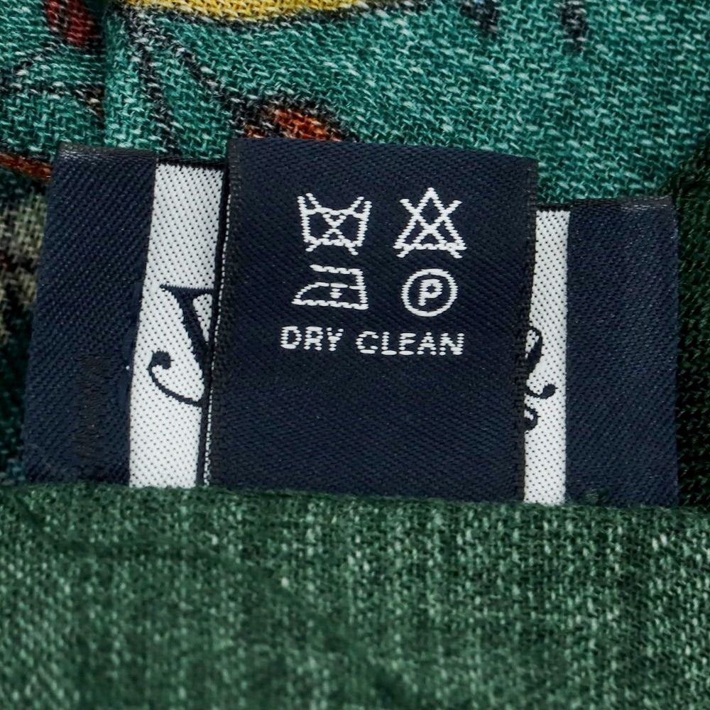 【中古】ドレイクス DRAKES ウール プリント ストール グリーン【 状態ランクA 】【 メンズ 】