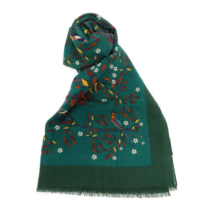 【中古】ドレイクス DRAKES ウール プリント ストール グリーン【 状態ランクA 】【 メンズ 】