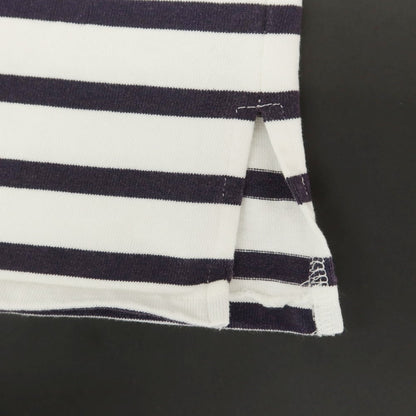 [Used] Currentage Cotton Striped Long Sleeve T-Shirt White x Navy [3] [Condition Rank B] [Men&