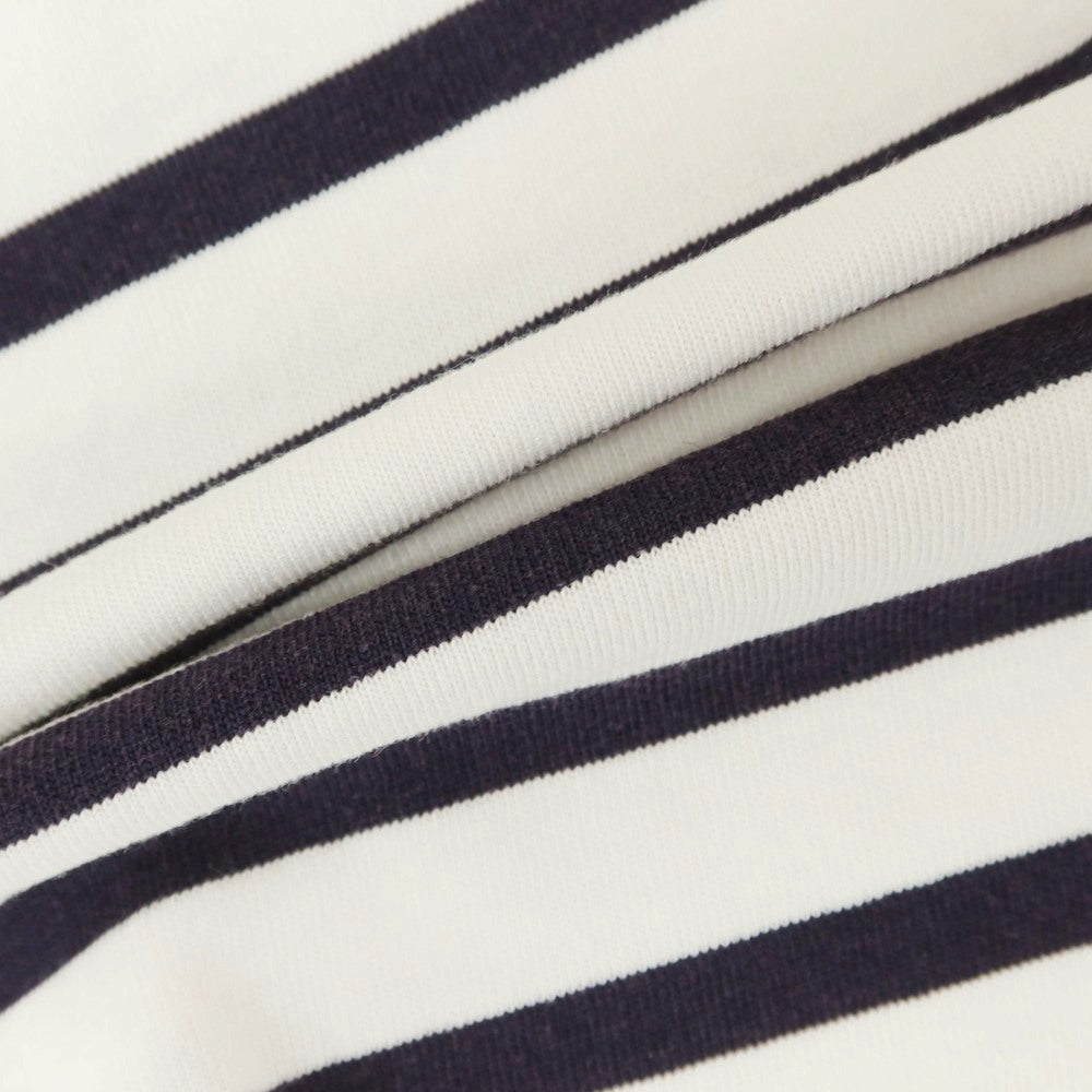 [Used] Currentage Cotton Striped Long Sleeve T-Shirt White x Navy [3] [Condition Rank B] [Men&