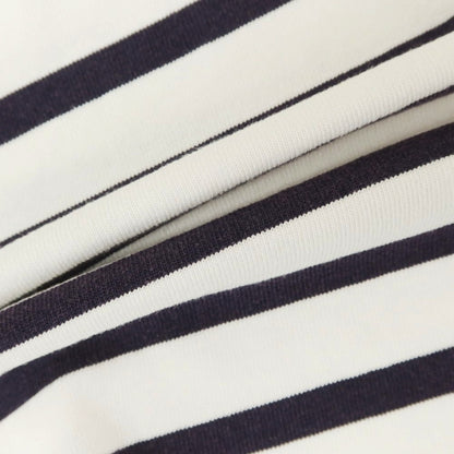 [Used] Currentage Cotton Striped Long Sleeve T-Shirt White x Navy [3] [Condition Rank B] [Men&