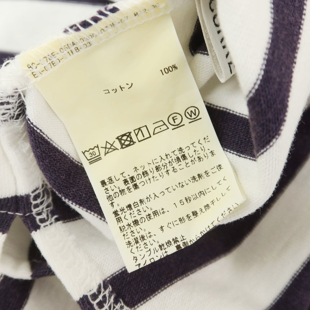[Used] Currentage Cotton Striped Long Sleeve T-Shirt White x Navy [3] [Condition Rank B] [Men&
