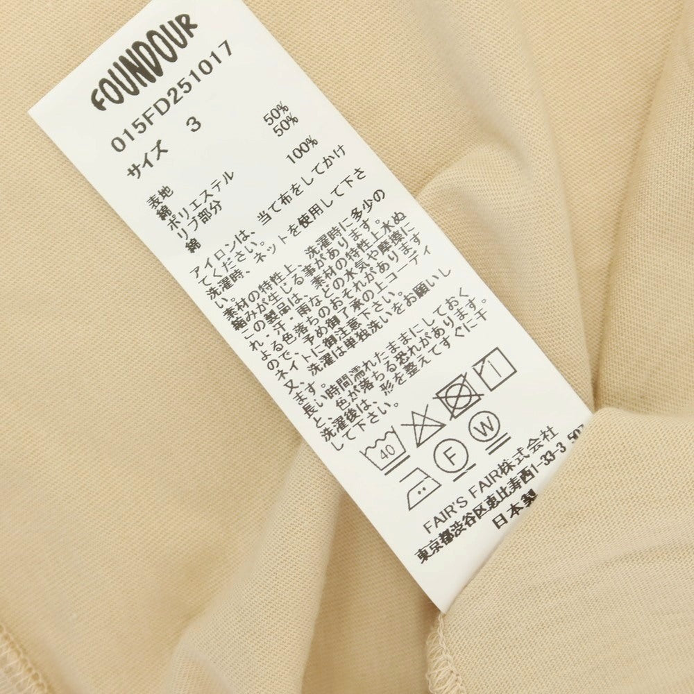 [Used] FOUNDOUR 2025 Spring/Summer Cotton Polyester Crew Neck Short Sleeve T-Shirt Beige [3] [Condition Rank A] [Men&
