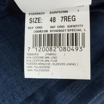 【中古】ラルディーニ LARDINI コットンリネン ダブルジャケット ライトネイビー【 48 】【 状態ランクB 】【 メンズ 】