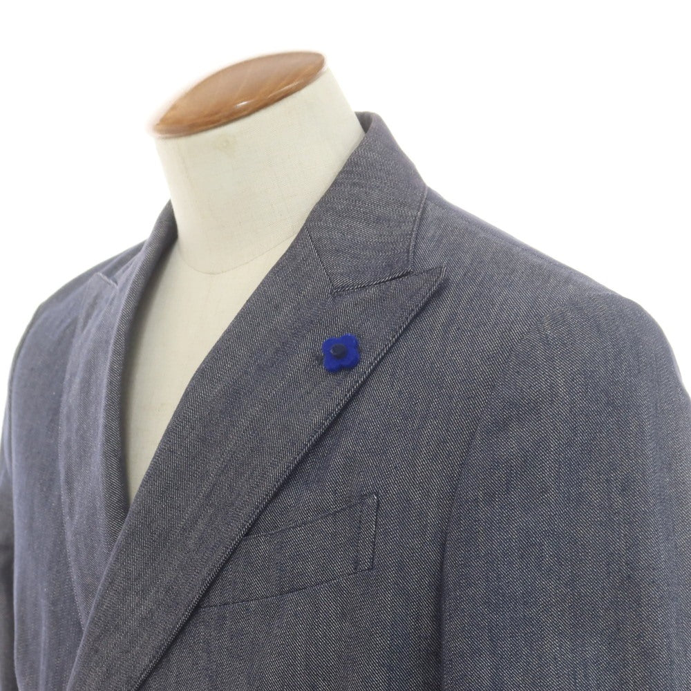 【中古】ラルディーニ LARDINI デニム ダブルジャケット ネイビー【 48 】【 状態ランクB 】【 メンズ 】