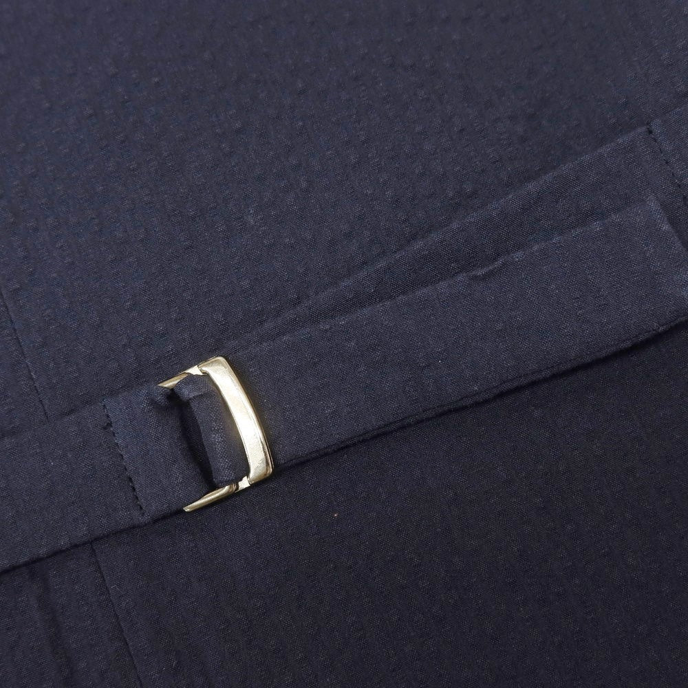 [Used] Giannetto Seersucker Cotton Gilet Vest Navy [50] [Condition Rank B] [Men&