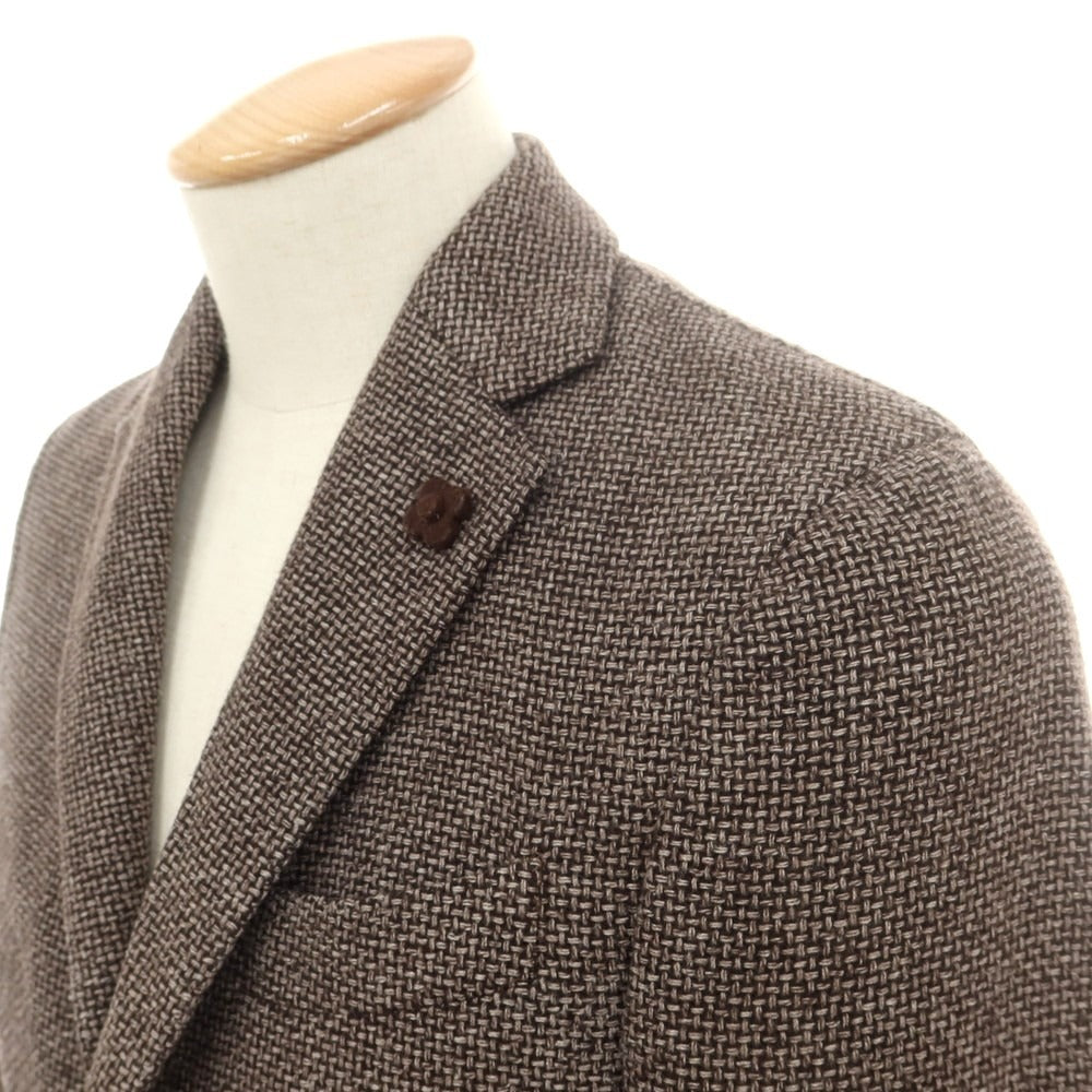 【中古】ラルディーニ LARDINI ウールポリエステル テーラードジャケット ブラウン【 42 】【 状態ランクC 】【 メンズ 】