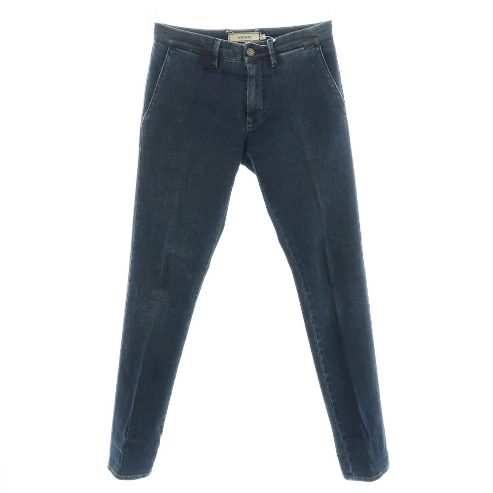 【中古】シビリア SIVIGLIA ストレッチ コットン デニムパンツ ネイビー【 31 】【 状態ランクC 】【 メンズ 】