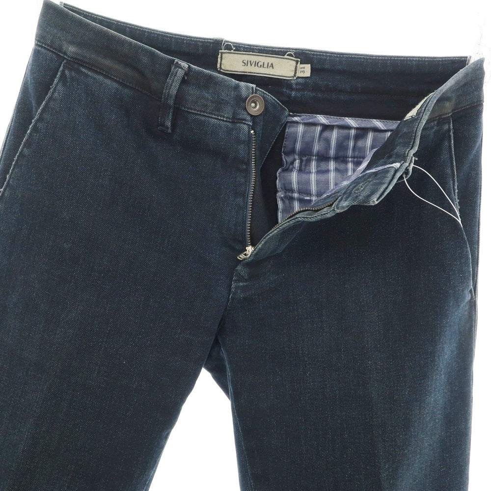 【中古】シビリア SIVIGLIA ストレッチ コットン デニムパンツ ネイビー【 31 】【 状態ランクC 】【 メンズ 】