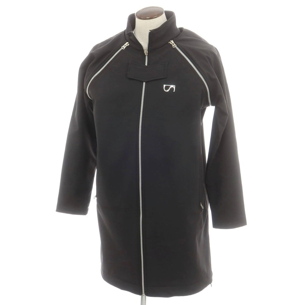 【中古】シュープ SHOOP 2WAY ポリエステル系 スタンドカラー ロングコート ブラック【 表記なし（L位） 】【 状態ランクC 】【 メンズ 】