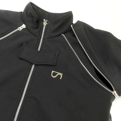 【中古】シュープ SHOOP 2WAY ポリエステル系 スタンドカラー ロングコート ブラック【 表記なし（L位） 】【 状態ランクC 】【 メンズ 】