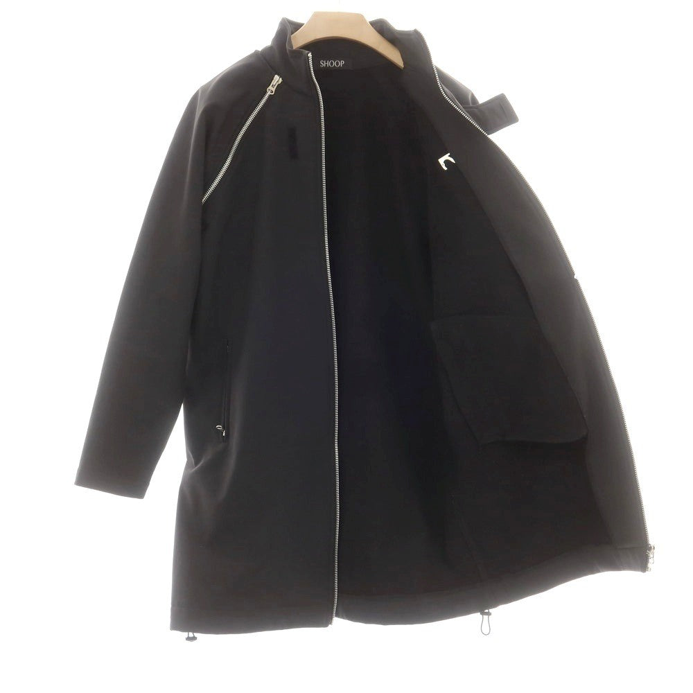 【中古】シュープ SHOOP 2WAY ポリエステル系 スタンドカラー ロングコート ブラック【 表記なし（L位） 】【 状態ランクC 】【 メンズ 】