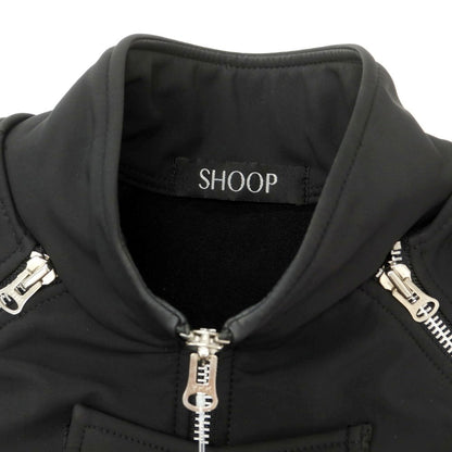 【中古】シュープ SHOOP 2WAY ポリエステル系 スタンドカラー ロングコート ブラック【 表記なし（L位） 】【 状態ランクC 】【 メンズ 】