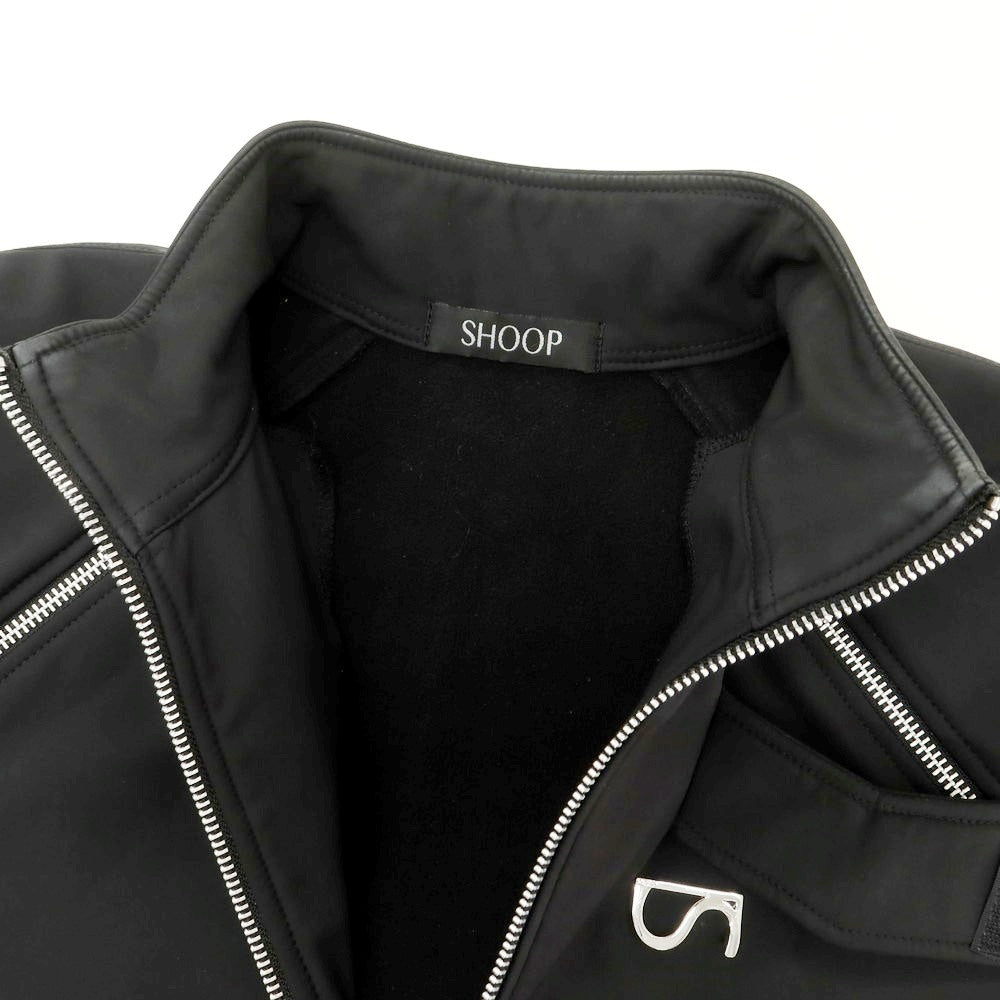 【中古】シュープ SHOOP 2WAY ポリエステル系 スタンドカラー ロングコート ブラック【 表記なし（L位） 】【 状態ランクC 】【 メンズ 】