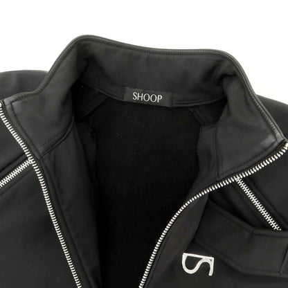 【中古】シュープ SHOOP 2WAY ポリエステル系 スタンドカラー ロングコート ブラック【 表記なし（L位） 】【 状態ランクC 】【 メンズ 】