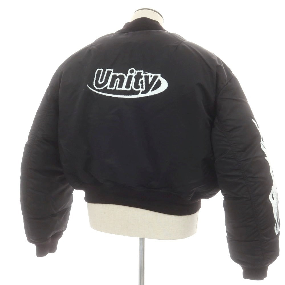 【中古】エイチアンドエム H&amp;M × HERON PRESTON ナイロン MA-1 中綿ブルゾン ブラックxオレンジ【 L 】【 状態ランクA 】【 メンズ 】