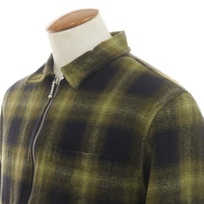 [Used] STUSSY Cotton Zip-up Casual Shirt Green x Black [M] [Condition Rank B] [Men&