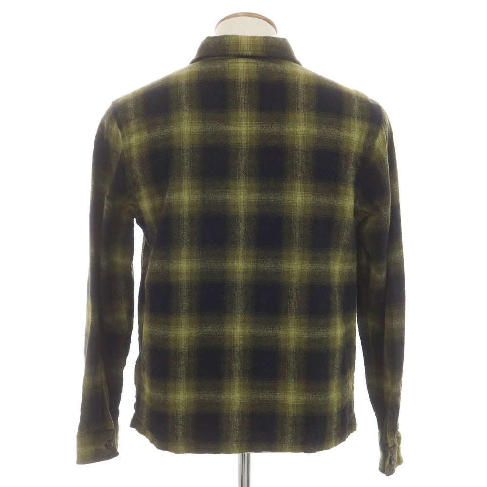 [Used] STUSSY Cotton Zip-up Casual Shirt Green x Black [M] [Condition Rank B] [Men&